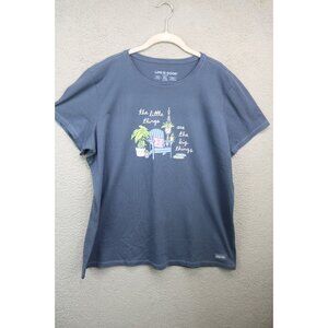 Life is Good Short Sleeve Crusher Tee-XL-"The Little Things are the Big Thing"